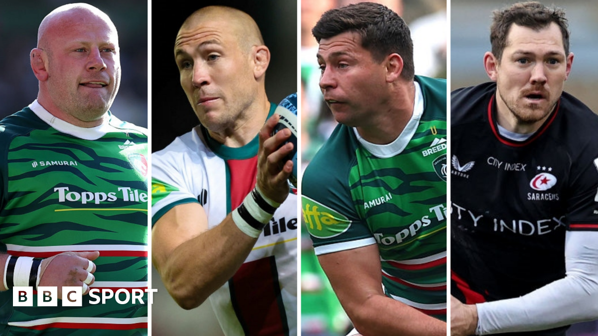 Dan Cole (left), Mike Brown (middle, left), Ben Youngs (middle, right) and Alex Goode (right)