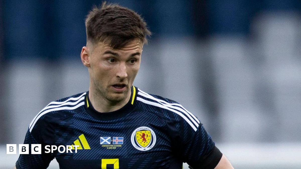 Kieran Tierney playing for Scotland