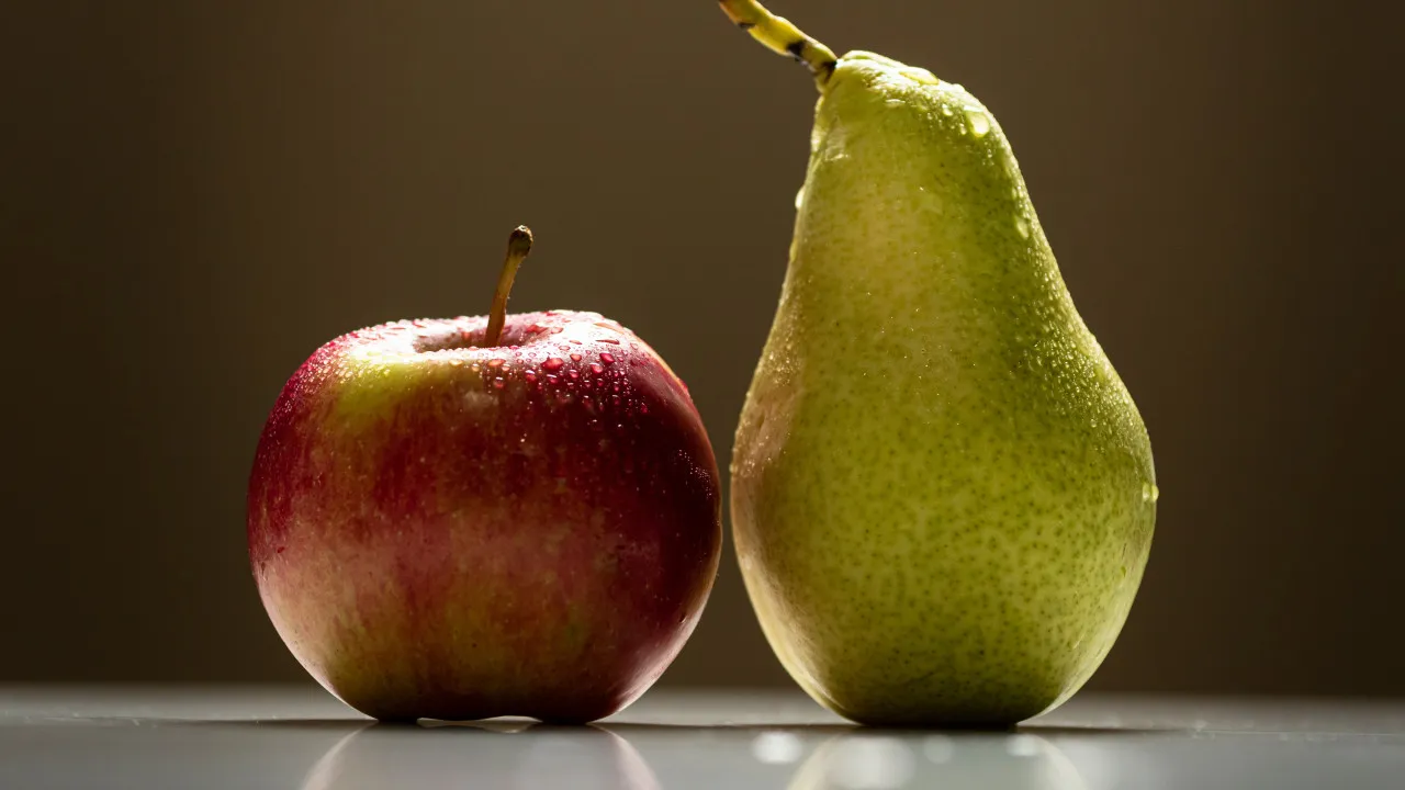 Maça vs pera. AFINAL, QUAL TEM MAIS FIBRA, VITAMinas E Proteínas?