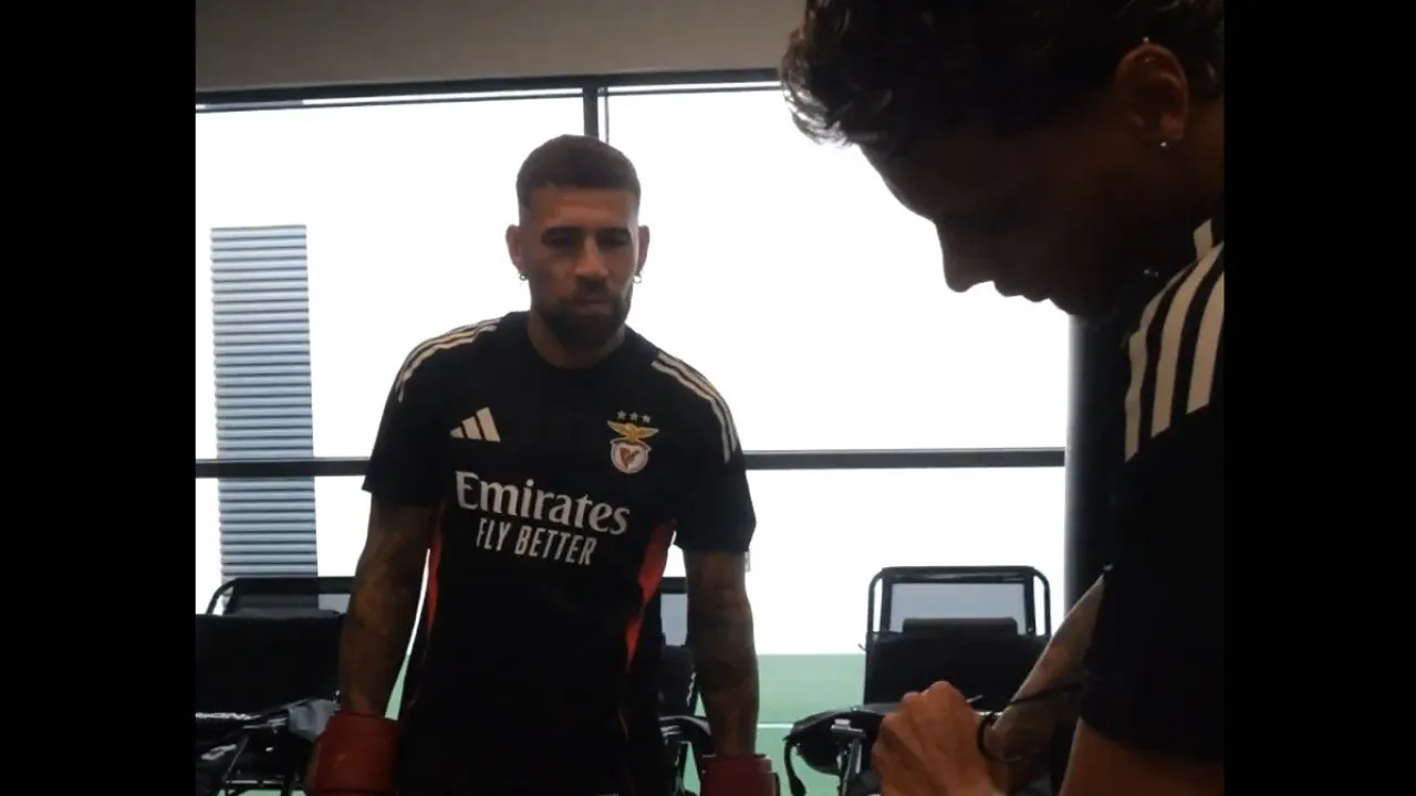 Otamendi recebeu ríos com luvas de boxe e aceioceu is a nenhum benfica